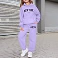thumbnail image 2 of Jamsmile Toddler Girls Outfit Sets Long Sleeve New York Print Hoodies And Sweatshirts Letters Print Kids Girls Tracksuits, 2 of 4