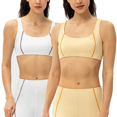 

Women Bra Vest Hollowed Shockproof Color Contrast Feeling Sports Fitness