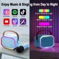 thumbnail image 5 of Kids Karaoke Machine with Bluetooth Microphones - Toys for Girls 4 5 6 7 8 9 10 11 12 Years Old - Ideal Christmas Birthday Gift for Kids & Toddler- Portable Karaoke Speakers, Blue, 5 of 9