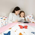 thumbnail image 4 of Homewish Colorful Butterfly 7-Piece Bedding Comforter Set,Colorful Floral King Bedding Sets,Orange Polka Dots Bed Sheets For Girls,Microfiber Bedroom Decor Reversible, 4 of 8