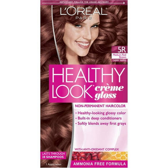 L'Oréal Paris Healthy Look Crème Gloss 5R Medium Red Brown Non-Permanent Hair Dye