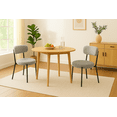 thumbnail image 6 of LIFERECORD Dining Chairs Set of 2, Modern Dining Room Chairs with Cushions and Metal Legs, Max Weight Capacity 330LBS, Round Upholstered Boucle Chairs for Kitchen, Dining Room, Living Room, Gray, 6 of 6