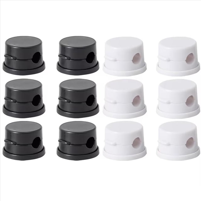 12 Clips Magnéticos para Cables, Ajustables y Giratorios, para Debajo del Escritorio, para el Hogar y la Oficina.