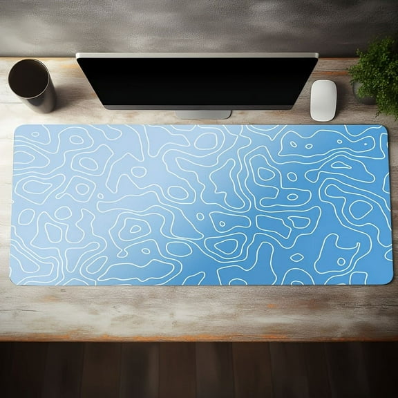Blue Gradient Line Mouse Pad Gradation Mouse Pad, Long Non-slip Waterproof Mouse Pad, Office Game Table Mat