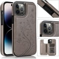 thumbnail image 2 of Compatible with iPhone 15 Pro Max 6.7 inch Case with Tempered Glass Screen Protector and Card Holder Wallet Cover Stand Flip Leather iPhone15promax 5G i Phone15Max Plus iPhone15 ProMax Women Men Gray, 2 of 14