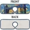 thumbnail image 6 of SKYSONIC Faucet Absorbent Mat 4 Pcs Oil Painting London Tower Bridge Kitchen Faucet Splash Catcher Washable Counter Drying Pads Behind Faucet for Kitchen Bathroom, 6 of 7