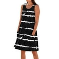 thumbnail image 2 of LVHAOGJOB Robes en Coton et Lin pour Femmes Été Longue Robe Midi avec Poches Col Rond Sans Manches Robe d'Été Mujeres Couleur Unie, 2 of 5