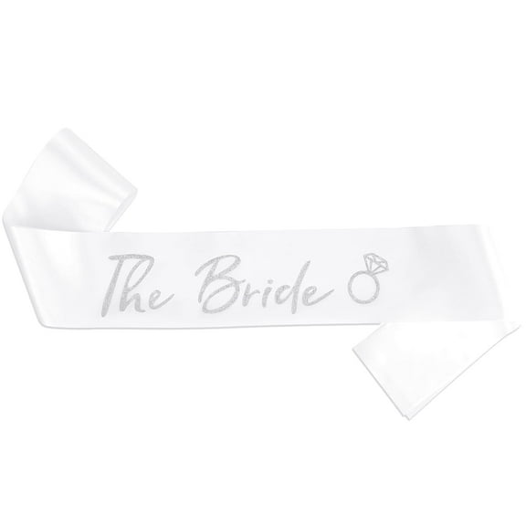 1 pcs The Bride Sash Bachelorette Party White and Silver Glitter Bride to be Sash for Bridal Shower Wedding Hen Party