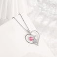 thumbnail image 6 of Fasjewly 18K White Gold Plated Birthstone Heart Necklace for Women,CZ Heart Pendant with Tulip Floral,Jewelry Gift for Her Wife Mom Girlfriend, Birthday Valentine’s Day Mother’s Day Christmas Gift, 6 of 10