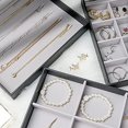 thumbnail image 2 of SHIQI-ProCase 3 Set Stackable Jewelry Organizer for Drawer Vanity Dresser, Jewelry Display Storage Tray for Ring Necklace Earring Watch with Removable Dividers -Black, 2 of 3