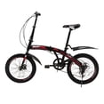 thumbnail image 6 of Uenjoy 20" Foldable Bike 7 Speed Folding City Commuter Bicycle Shimano Dreailleur Disc Brake Red Black, 6 of 6