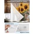 thumbnail image 3 of No Hook Cloth Fabric Shower Curtain with Snap in Liner, Vintage Sunflower Waterproof Shower Curtains Set with See Through Top Window, Farmhouse Wooden Botanical Flowers Bath Curtains Shower 54"x78", 3 of 6