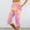 Hot Pink, variant on LADIGASU Women Solid Printing Elastic Waist Sports Casual Capris Pants With Side Pockets