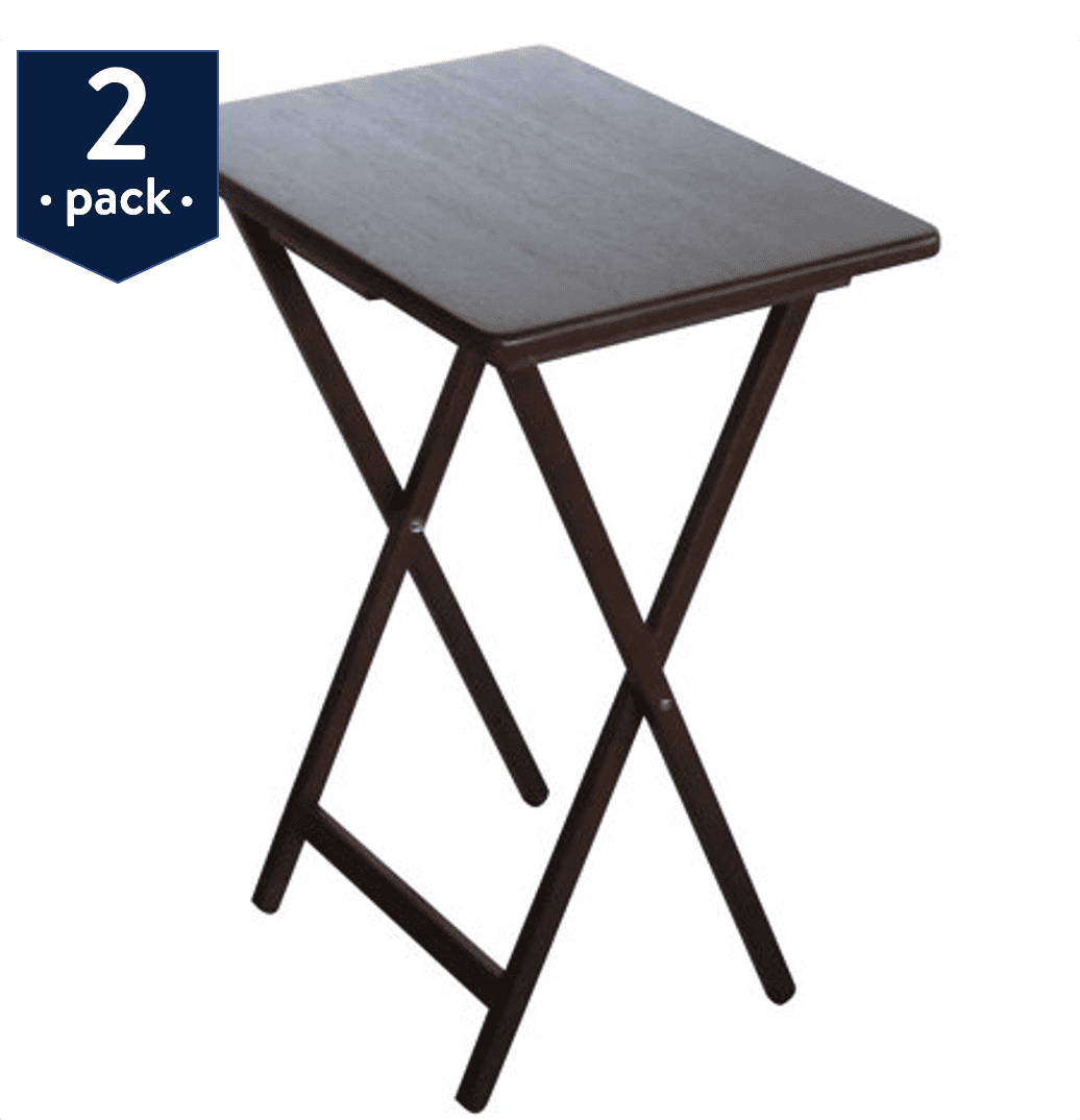 Mainstays 2 Pack Folding Tv Tray Table Set In Walnut