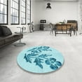 thumbnail image 4 of Ahgly Company Tapis Rectangulaire Lavable en Machine Intérieur Transitionnel Bleu Électrique, 5 Pieds x 8 Pieds, 4 of 7