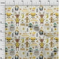 thumbnail image 2 of oneOone Viscose Jersey Yellow Fabric Snowman|Gift Box & Santa Christmas Diy Clothing Quilting Fabric Print Fabric By Yard 60 Inch Wide, 2 of 5