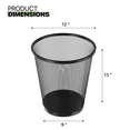 thumbnail image 2 of Magshion 2PCS 5 Gallon Open Top Mesh Waste Paper Basket, Non-Slip Base Trash Cans, Iron Round Wire Bin for Kitchen Bathroom Office, Blac, 2 of 9