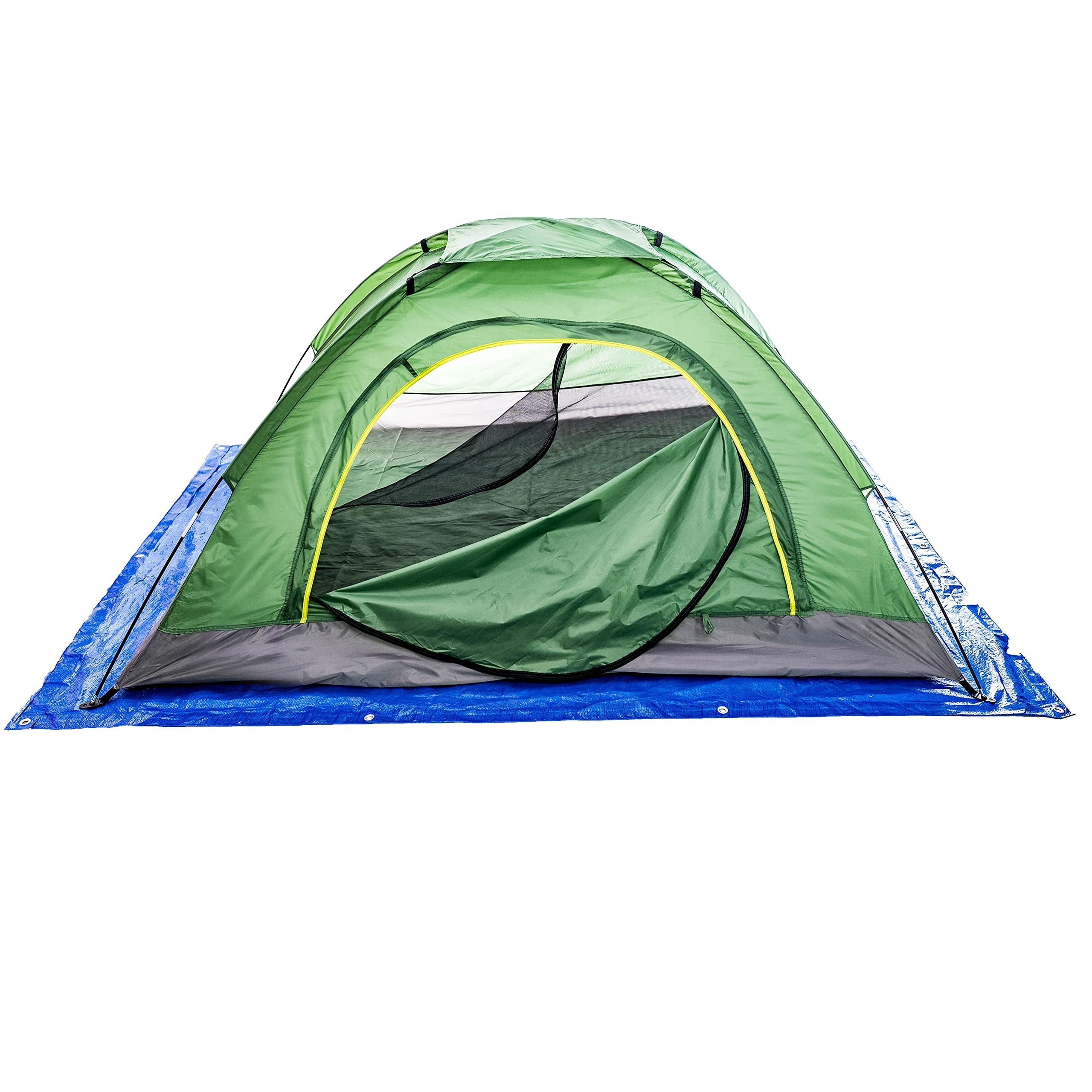 10 Pack of Bulk Wholesale 3 to 4 Person  Easy Set Up Waterproof Dome Shape Tents for Outdoor Hiking, Backpacking, Camping and Sightseeing in Green and Gray