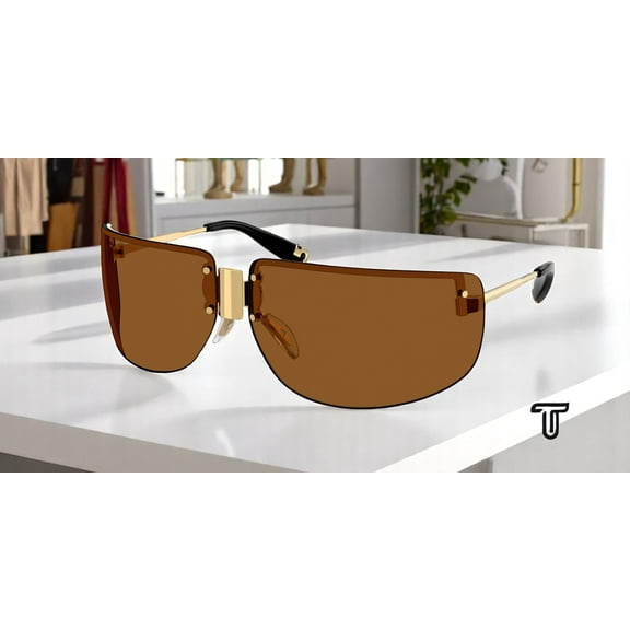 TORY BURCH TY5015M 334373 Shiny Gold Brown 75 mm Women's Sunglasses