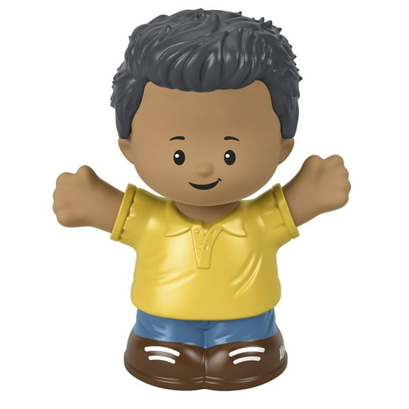 Fisher-Price Little-People Figure - HCB47 ~ Grandpa Papa with Gray Hair Wearing Yellow Shirt and Jeans ~ Works Great with Any Little-People Playset