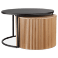 thumbnail image 1 of Bouclair Natural & Black Nesting Coffee Table - Black Metal and Natural Wood, 1 of 10