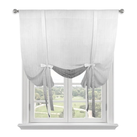 Grey Ombre Tie Up Curtains for Windows, Adjustable Balloon Window Shades, Aesthetics Contemporary Luxury Abstract Art Kitchen Window Treatments Adjustable Roll Up Curtain for Basement/Nursery 52"x45"