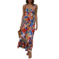 thumbnail image 4 of TRKIYQC Vestido sin mangas floral para mujer Dobladillo con volantes Vestido largo de fiesta sin espalda de verano para cóctel Ropa de calle de playa TRKIYQC  moda, 4 of 9