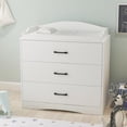 thumbnail image 3 of MONSLIPA 3 Drawer Dresser, Dresser Chest Organizer with Changing Table Top for Bedroom Living Room Nursery, White, 3 of 6