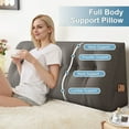 thumbnail image 2 of TOPCHANCES Large Bed Wedge Pillow, Headboard Triangular Backrest Reading Pillow with a Side Pocket(Grey, 59 x 7.8 x 20 inch), 2 of 7