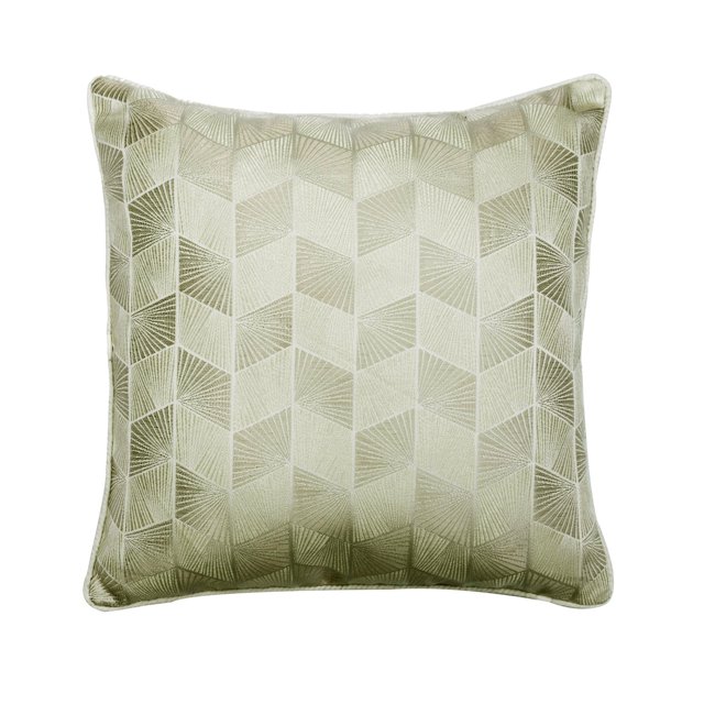 Cushion Covers For Couch, Decorative Ivory 20"x20" (50x50 cm) Pillow Covers, Jacquard Silk Geometric Pattern Throw Pillow Covers, Chevron Pattern Contemporary Style - Just Ivory