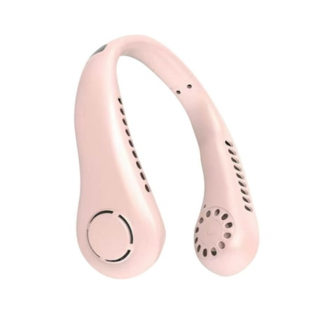 

Small Electric Fan Small Fans For Rooms USB Fan Hand Free Personal Lazy Neckband Fan Wearable Rechargeable Necklace Mini Portable Sport Fan 3 Speeds Cooler Fan Pink
