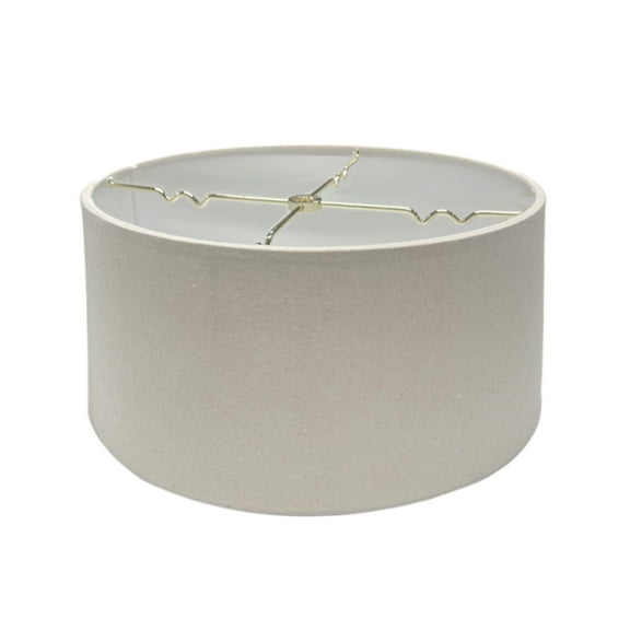 16x16x9 Hardback Shallow Drum Lampshade Light Oatmeal Linen Fabric