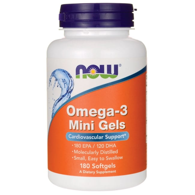 NOW Omega-3 Mini Softgels, 180 Ct