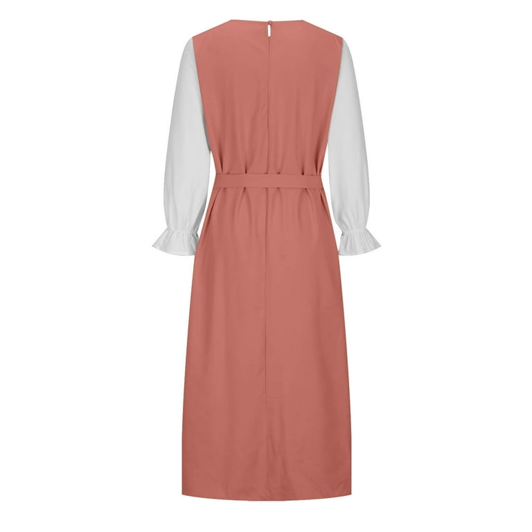 Brilliant Winter Dresses for Women Women's Fall and Winter Round-Neck Long  Sleeve Maxi Dress Orange L - Walmart.com