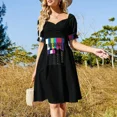 thumbnail image 3 of To Infinity (Fluid Glitch Neon Abstract Art) Sling Dress Woman's evening dress Clothing female, 3 of 7