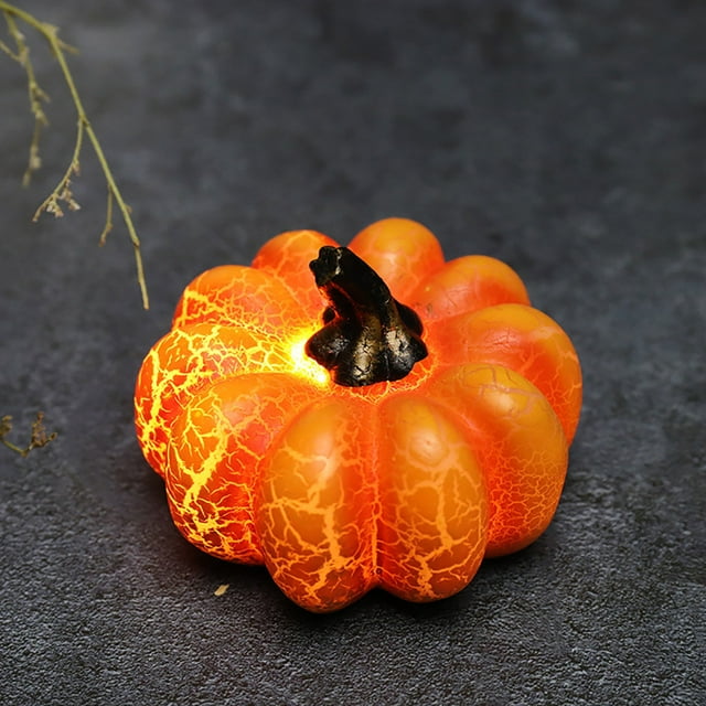Fiudx Linterna de Calabaza de Halloween, Adorno de Luz Led Brillante, Material de Resina, Decoración Versátil para El Hogar y Fiestas, Acento Festivo, Regalo Perfecto para Familiares y Amigos, Incluy