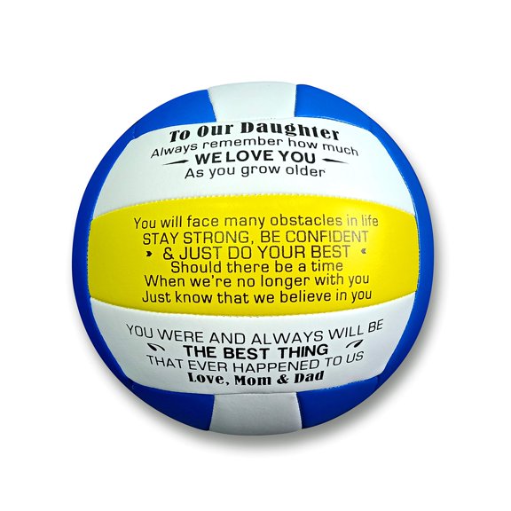 Uloveido To Our Daughter TPU Volleyball Indoor Outdoor Training Ball Special Gifts to Daughter from Dad Mom Y605 (Blue)