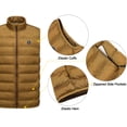 thumbnail image 4 of Little Donkey Andy Men's Lightweight Warm Puffer Vest Thermal Golf Sleeveless Jacket for Outdoor Hiking Travel Casual Mustard Gold 2XL, 4 of 7