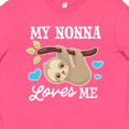 thumbnail image 4 of Inktastic My Nonna Loves Me with Sloth and Hearts Youth T-Shirt, 4 of 5