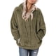 thumbnail image 1 of Sudadera de felpa para mujer, capucha con cordón, ajuste holgado, sudadera con capucha para mujer con bolsillo frontal para el trabajo, deportes diarios, 1 of 6