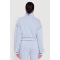 thumbnail image 5 of Women's Mock Neck Half Zip Cropped Pullover Sweatshirt, 5 of 5