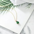 thumbnail image 4 of Gem Stone King 18K Yellow Gold Plated Silver Green Nano Emerald and Blue Sapphire Pendant Necklace for Women (3.68 Cttw, Gemstone May Birthstone, Round 10MM, With 18 inch Chain), 4 of 4