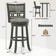 thumbnail image 3 of Costway 30.5" Upholstered Bar Stool Set of 1 with Wooden Frame Swivel Seat Footrest for Pub, 3 of 8
