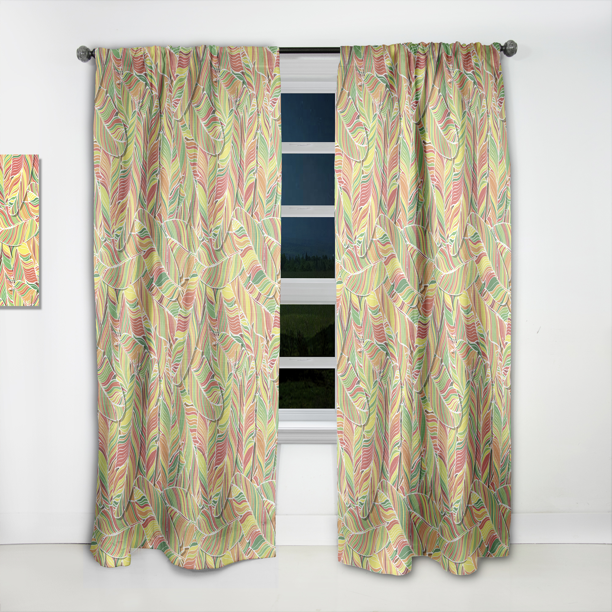 Designart 'Tropical Bright Mood I' Southwestern Curtain Panel