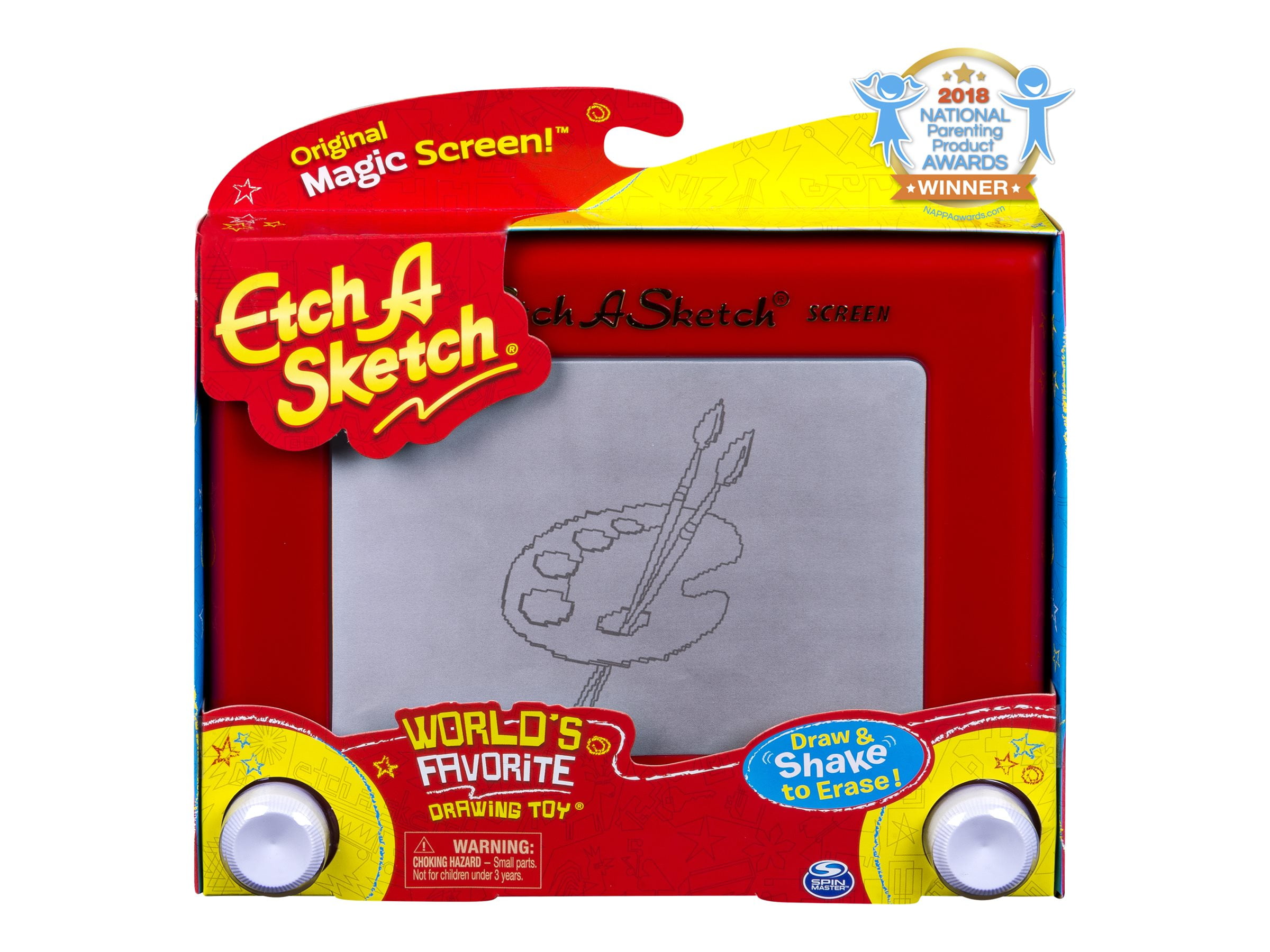 for Ages 3 and Up Details about   Etch A Sketch Classic Red Drawing Toy with Magic Screen 