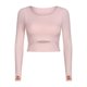 thumbnail image 1 of Camiseta deportiva de manga larga con almohadilla para el pecho, corta, para exteriores, para correr, yoga, ajustada, para mujer, 1 of 3