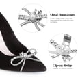 thumbnail image 5 of IBASETOY 2pcs Silver Bow Clips for Shoes Elegant Rhinestone Embellishments for Everyday Wear, 5 of 6