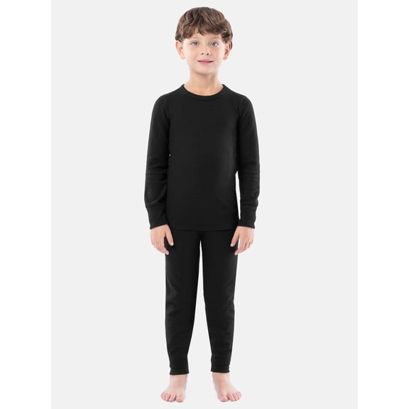Athletic Works Boy's Thermal Underwear Crew Top & Bottom Set, Sizes XS-XXL