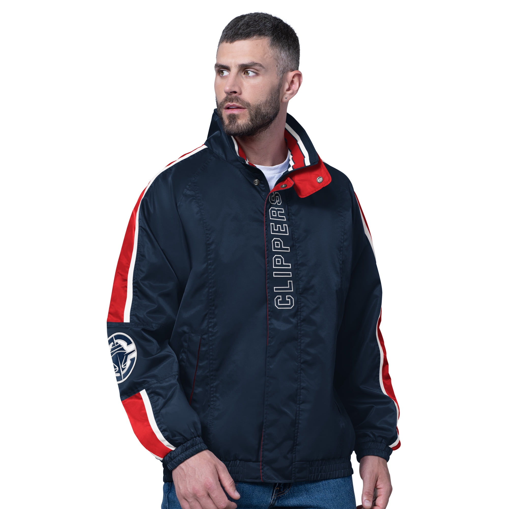 Men's Starter Purple Los Angeles Lakers Captain Oxford Full-Zip