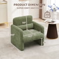 thumbnail image 3 of Single Sofa Chair, Mid Century Modern Accent Chair with Arms and Lumbar Pillow, Reading Chair for Bedroom, Cozy Chenille Armchair, Accent Comfy Living Room Chair, Easy Assembly, 3 of 8